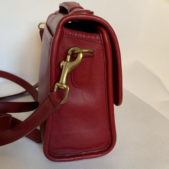 Coach vintage red leather crossbody bag with top handle - Picture 5 of 8